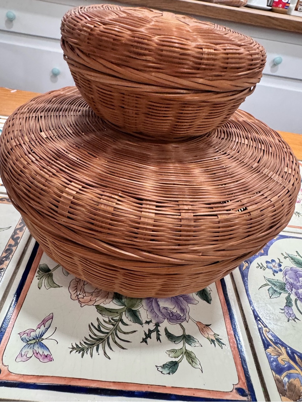 Woven Rattan Decorative Basket Set - Brown